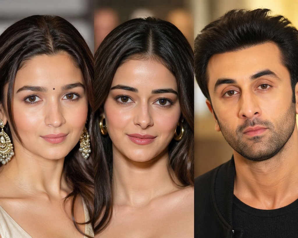 Alia Bhatt, Ananya Panday and Ranbir Kapoor together highlighting debate on self-made vs nepotism in Bollywood